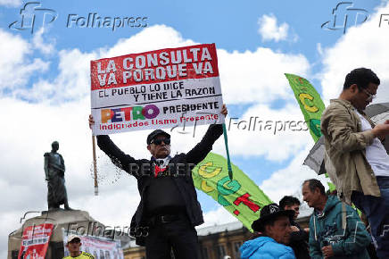 Protest to back Colombian President Petro's labor reform proposal in Bogota