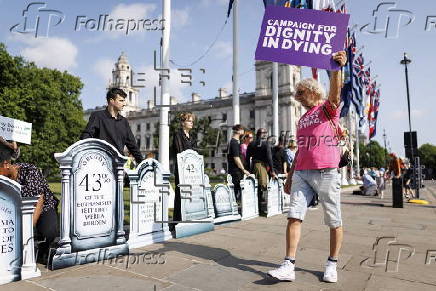 Protests ahead of debate on the assisted dying bill in Parliament