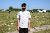 Makeshift migrant camp in Loon-Plage, near Dunkirk