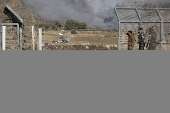 Druze poeple in Golan Heights gather near Syria border