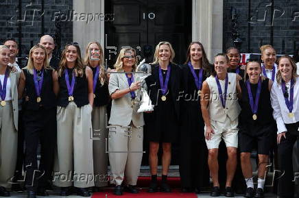 Deputy Prime Ministert hosts England Women’s soccer team at 10 Downing Street in London