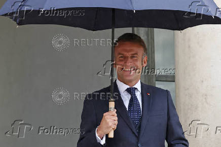 FILE PHOTO: French President Macron at the Elysee Palace in Paris