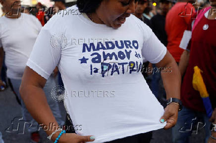 People participate in a march in support of Venezuelan President Nicolas Maduro, in Caracas