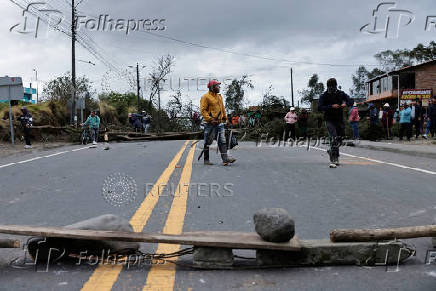 Indigenous groups protest against diesel subsidy cuts, in San Agustin de Cajas