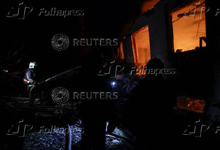 Aftermath of a Russian drone attack in Chuhuiv