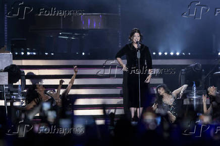A cantora Lana Del Rey durante seu show no festival Mita, no vale do Anhangabaú