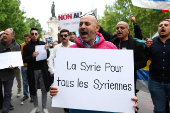 Protest against the visit of Syria's President Ahmed al-Sharaa in Paris