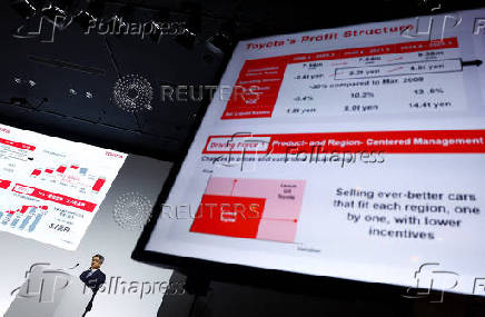Toyota Motor holds a media briefing for the financial results in Tokyo