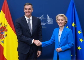 El presidente del Gobierno español, Pedro Sánchez, visita la Comisión Europea