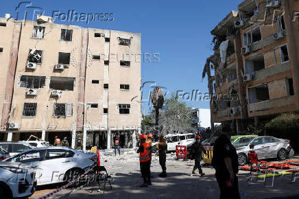 Aftermath of a missile strike from Iran on Israel, in Holon