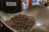 Coffee beans are seen on the scale at Porto Rico Importing Co. store in New York City