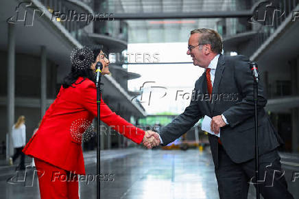 German Defence Minister Pistorius and German Economy and Energy Minister Reiche address the media following the weekly cabinet meeting in Berlin