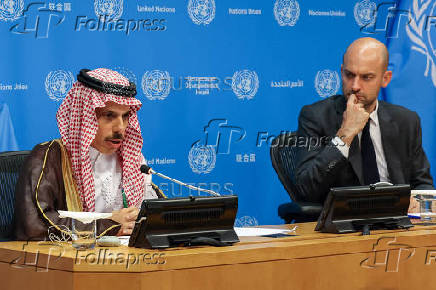 U.N. conference hosted by France and Saudi Arabia to work towards a two-state solution between Israel and the Palestinians, in New York