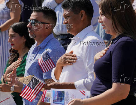 Naturalization ceremony at the Glacier Point ampitheater in Yosemite National Park