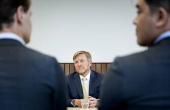 Dutch King Willem-Alexander attends meeting at Leiden University