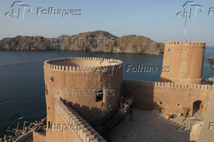 People visit Al Mirani Fort, in Muscat