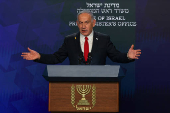 Israeli Prime Minister Netanyahu speaks attends a press conference, in Jerusalem
