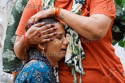 Aftermath of the Air India crash during take-off, in Ahmedabad