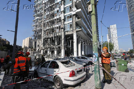 Aftermath of a strike from Iran on Israel, in Ramat Gan