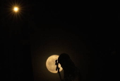 The Pink Moon rises over Skopje