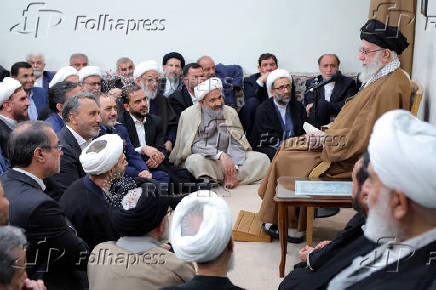 Iran's Supreme Leader Ayatollah Ali Khamenei meets with government officials in Tehran