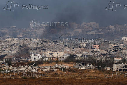 Smoke rises from northern Gaza, as seen from the Israeli side of the Israel-Gaza border