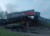 Railway bridge collapses in Russia's Kursk region