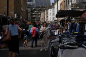 Daily Life at Petticoat Lane Market in London