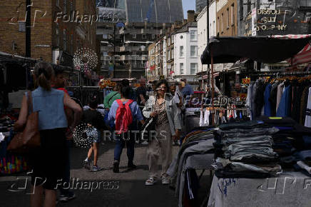 Daily Life at Petticoat Lane Market in London