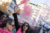 Protest of pensioners against Argentine President Javier Milei's austerity policies, in Buenos Aires