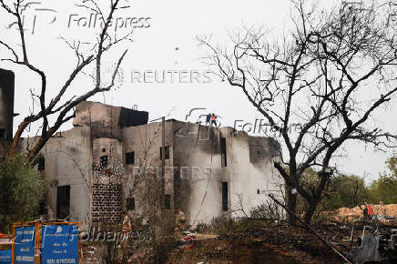 Aftermath of the Air India crash during take-off, in Ahmedabad
