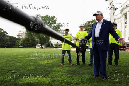 New flagpole is installed on the South Lawn at the White House