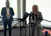 Outgoing German Interior Minister Nancy Faeser gives a statement on AfD in Wiesbaden