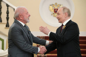 Russian President Putin greets foreign leaders before parade marking WW2 victory anniversary in Moscow