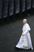 Pope Leo XIV leads Regina Caeli prayer from the Central Loggia of St. Peter's Basilica