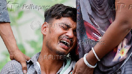 Aftermath of the Air India crash during take-off, in Ahmedabad