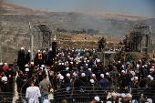 Ceasefire line between Israeli-occupied Golan Heights and Syria