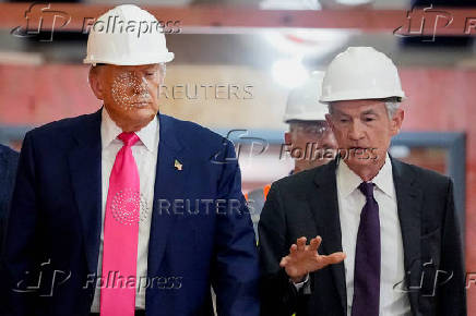 U.S. President Trump tours the Federal Reserve Board building in Washington, D.C.