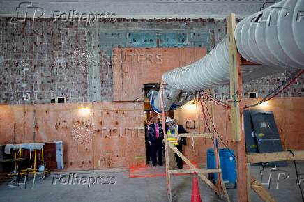 U.S. President Trump tours the Federal Reserve Board building in Washington, D.C.