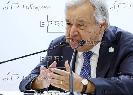 United Nations Secretary-General Antonio Guterres attends press conference at the Tokyo International Conference on African Development (TICAD IX)
