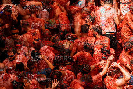 The annual 'La Tomatina' food fight festival, in Bunol
