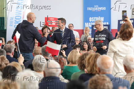 Polish presidential candidate Rafal Trzaskowski campaigns in Ostrow Mazowiecka