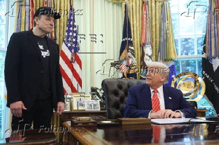 US President Trump, Elon Musk attend press conference in the White House's Oval Office
