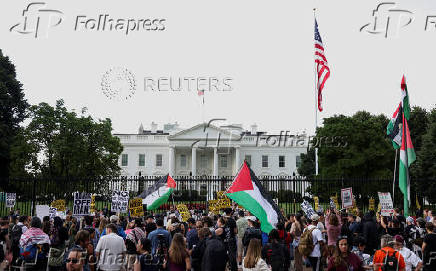 Protesters rally outside White House against Israel-Iran war, in Washington