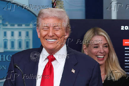 U.S. President Trump meets members of the media at the White House in Washington, D.C
