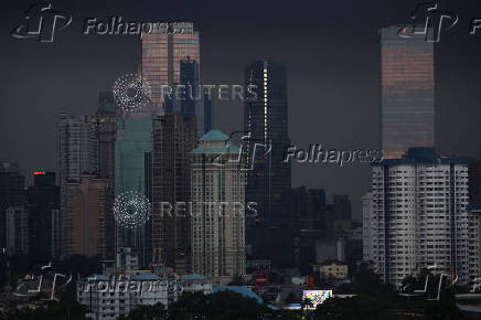 High rises buildings stand in Jakarta