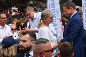 Presidential candidate Rafal Trzaskowski campaigns in Kluczbork