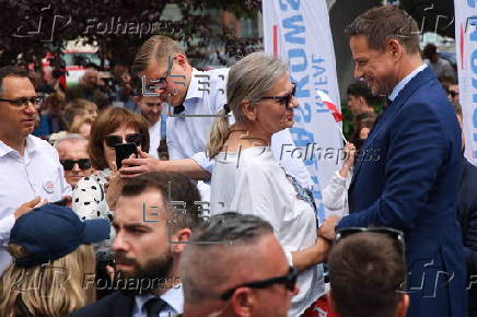 Presidential candidate Rafal Trzaskowski campaigns in Kluczbork