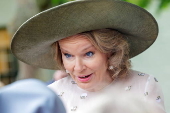 Queen Mathilde of Belgium visits the Beguinage 'Ten Wijngaerde' in Bruges