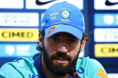 Coletiva de imprensa do goleiro Alisson da Seleção Brasileira em São Paulo